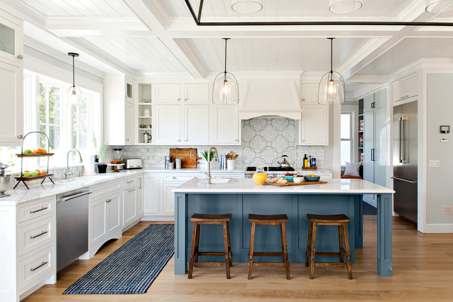 Bamoo Island modular kitchen crafted from sustainable plywood featuring a central island with built-in storage, sleek countertops, eco-friendly cabinetry, and a warm natural finish for a modern, earthy cooking space.